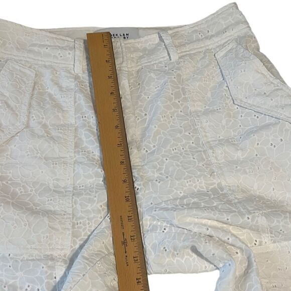Derek Lam 10 Crosby Mila White Eyelet Cargo Utility Pants Size 8 - Picture 6 of 13